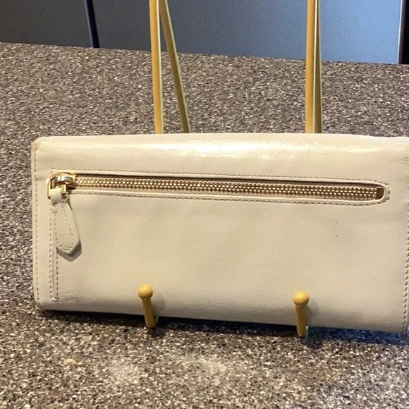 Prada long leather wallet with COA. Cream color. EUC - Picture 2 of 14